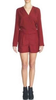 1.State Surplice Romper Wine