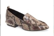 Jeffrey Campbell Barnett Snake Print Studded Loafers Size 7