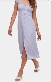 NWOT  THE LABEL ‘Bonjour Button Front Midi Dress in Powder Blue’