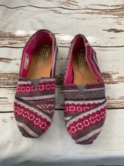 TOMS AZTEC PRINT ALPARGATA SLIP ON SHOES