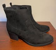 Ankle Boots, Black, Size 9, NWOT, Faux-Suede