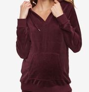 Jessica simpson maternity maroon velour sweatshirt