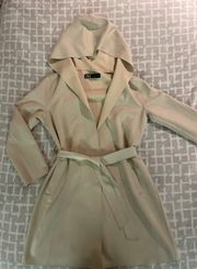 Cream Faux Hooded Jacket