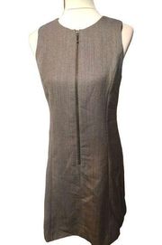 Rafaella pure wool sheath gray taupe front zip accent sheath career dress Size 4