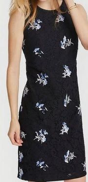 Ann Taylor Floral Embroidered Lace Sheath Dress