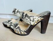 Jimmy Choo Python Print Platform Heels Size 37/7 Wooden heels Rivets Designer