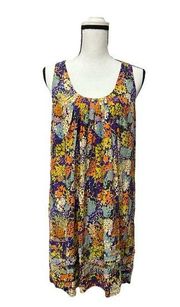 Ali Ro Silk Mini Dress Size 8 All Over Print Colorful Racerback Sleeveless