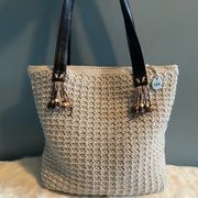 The Sak Crocheted Beaded Fringe Tote Bag