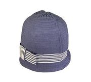 Anthropologie Bettina Italian Bucket Hat Blue One Size Coastal Boho Beach Summer