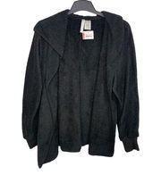 Forgotten Grace Plush Cardigan Black Size Medium NWT