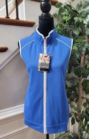 Orvis Womens Blue Polyester Sleeveless Full Zip Front Casual Jacket Vest Size XL