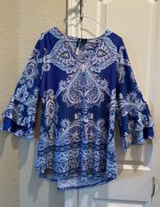 Blue Paisley Top