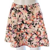 Buckle Lily Rose Black Floral Scuba Skater Mini Skirt Size Medium