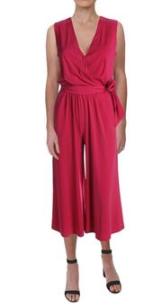 Zoey V-neck  Sleeveless Tie Wide Leg  cropped Jumpsuit