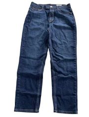 I&J Jeans Womens 32 Blue Dark Wash Skinny Leg Denim Pandora High Rise Cotton