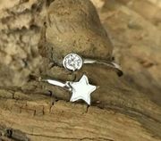 Sterling Silver  White Star Cz Toe Ring