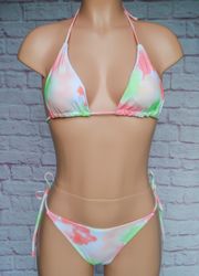 Boutique Orange, Tie-Dye, Halter, Bikini Set