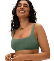 Everlane The Square Neck Bikini Top Green New XS