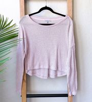 Light Pink Knit Long Sleeve Sweater Top