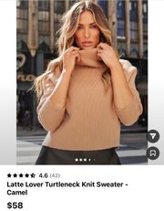 Dolls Latte Lover Turtleneck Knit Sweater Small