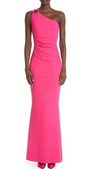 Chiara Boni La Petite Robe Sabrina One-Shoulder Gown Women's 12 Pink Maxi NWOT