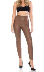 Tan Faux Leather Leggings