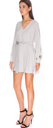 Silver Grey Silk Shift Dress