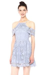 NWT JOA  X Nordstrom Fit & Flare Lace Mini Dress Lavender