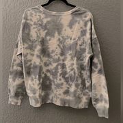 NWT Lacausa Anthropology Warrior Tie Dyed Crewneck Sweatshirt Blue Grey …