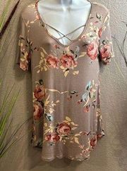 Brenda’s, USA Floral printed short sleeve top size small