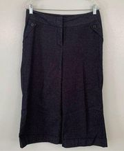 WORTHINGTON Navy Curvy Fit Wide Leg Capri Dress Pants Size 8