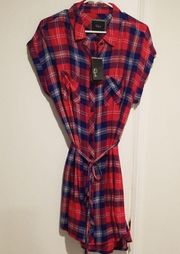 💕RAILS💕 Red Plaid Soft Flannel Shirt Dress