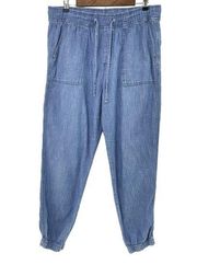 Gap Chambray Joggers Pants Size Large Tall, Skinny 30- 34 waist 28 inseam