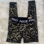 Nike  Pro Dri-Fit Black and Gold Leggings