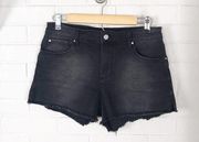 Nordstrom Black Washed Denim Shorts Size 27