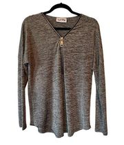 Joeseph Ribkoff Grey Zipper Blouse