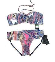 2 PC Set Tommy Hilfiger Bikini Bra Top & Bottom Swimsuit Blue Medium & Large NWT