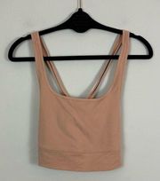 J. Crew | Warm Taupe Longline Low Impact Cross Back Sports Bra Size Medium