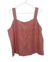 Liz Claiborne Tops Rose Quartz Plaid Sleeveless Top XXL c