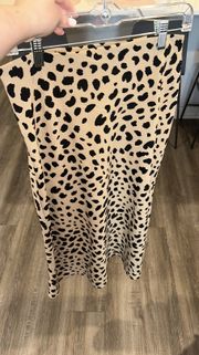 Cheetah Print Midi Skirt