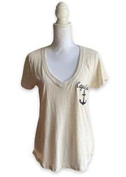 NWT- Soft as A Grape Cream Cotton Cape Cod Anchor  Shirt- Size Medium