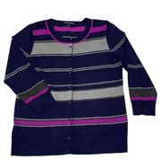 Cable & Gauge Stripe Cardigan (Size large)