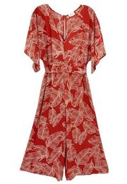 Sienna Sky Jumpsuit Wide Leg Cropped Palm Leaf Print