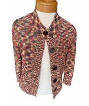 Evan Picone multicolor sweater button cardigan size PM petite medium