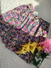 Vintage  floral trouser high waist shorts