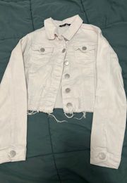 White denim cropped jacket 