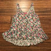 Betsey Johnson Top Ruffle Hem Tank Top