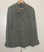 Angie Military Style Vintage Wash Drawstring Jacket