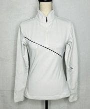 Spyder Womens 1/4 Zip Long-Sleeve Activewear Base Layer Top Pullover White Sz 4