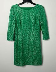 Lilly Pulitzer Camellia Fern Green Bamboo Geo Lace Dress NWT